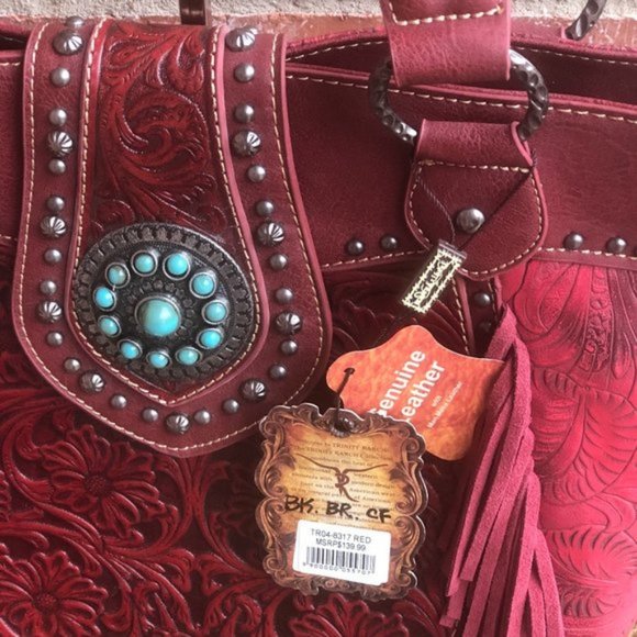 Trinity Ranch Tooled Design Concealed Carry Bag - Picture 3 of 7